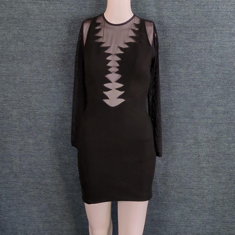 Halloween Party? Black Flame Illusion Mini-Dress